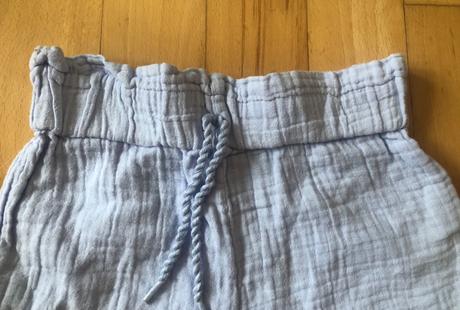 Bledomodré mušelínové unisex šortky, 98, 98