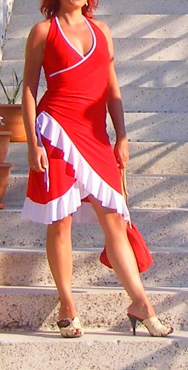 Sexy červené šaty xs/s/m, m