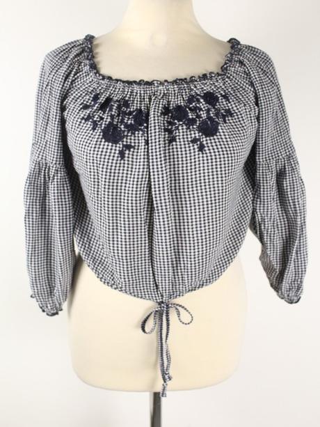 Crop károvaná blúzka hollister veľ. xs, hollister,xs