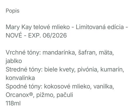 Mary kay telové mlieko mandarin blooms,