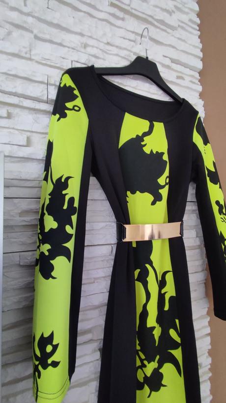 Jesenné žlté šaty, s