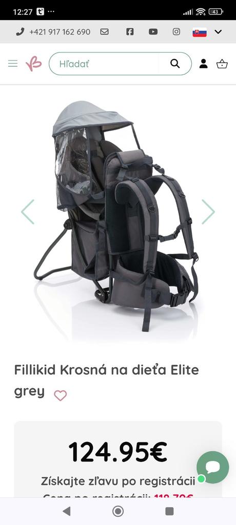 Turisticky nosic pre dieta, fillikid