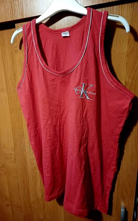 Damske červené tricko calvin klein xl, calvin klein,xl