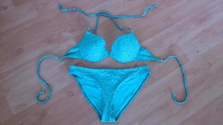 H&m tyrkysové dvojdielne plavky, h&m,m