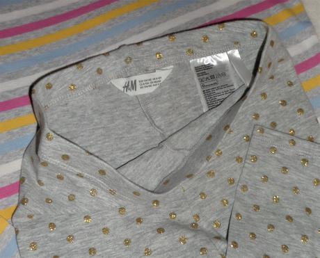 Bodkované legíny, h&m,140