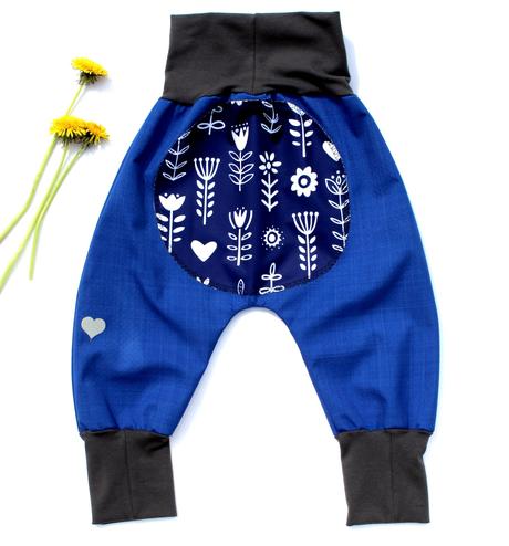 Modrotlač...prechodné softshellové nohavice, 74 - 110