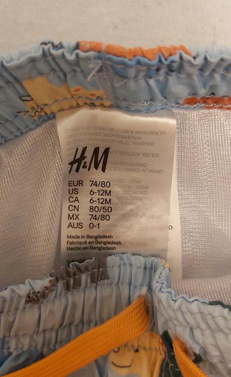 Plavkové šortky dinosaury h&m 74/80, h&m,74