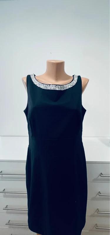 Čierne elegantné šaty h&m so strieborným výstrihom, h&m,46