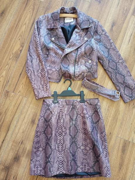 Koženka hadí vzor + sukna, orsay,38