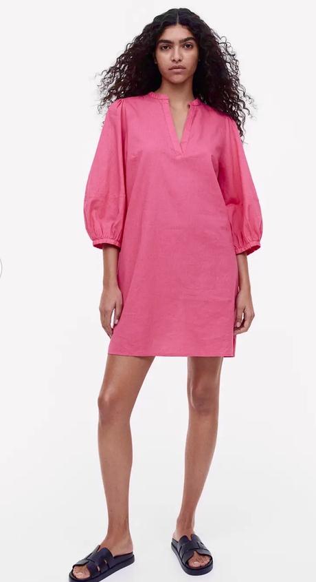 Tunikové šaty bavlna + ľan, h&m,xs