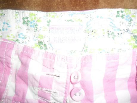 Karované bielo-ružové šortky, authentic,38