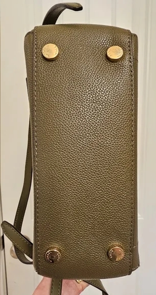 Kožený ruksak, batoh michael kors hayes khaki, michael kors