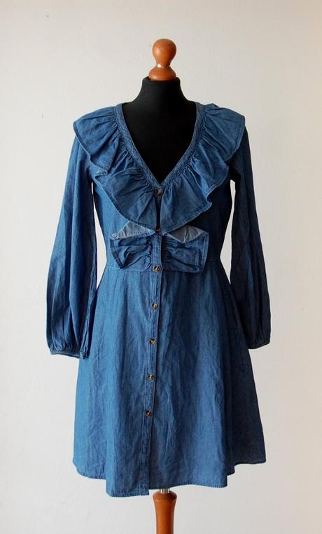 Štýlové denimové šaty s volánom, lee cooper,xs