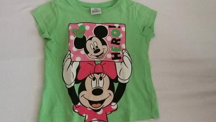 Zelené minnie/mickey tričko, disney,92