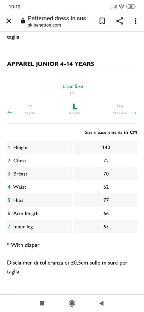 Krásne šaty, benetton,134