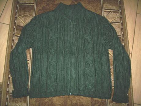 Hrubý pletený sveter na zips, m