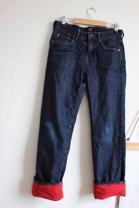 Zateplene fleecom jeansy od 150 cm, gap,152