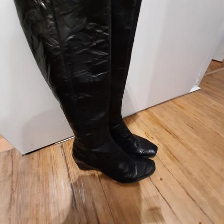 Kožené čižmy na platforme 35/36 úzky strih, 36