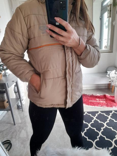 Béžová zimná bunda-152, 152