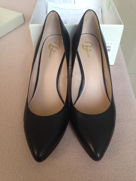 Čierne kožené lodičky, baťa,39