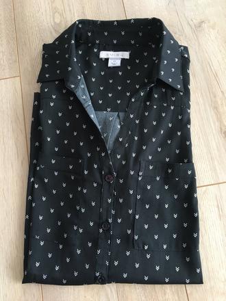 Dámska čierna blúzka s potlačou, amisu,xs