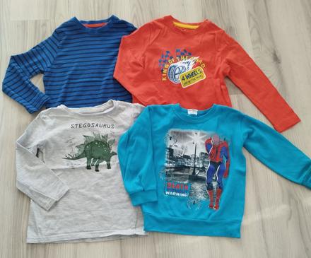 4x tričko s dlhým rukávom, 104