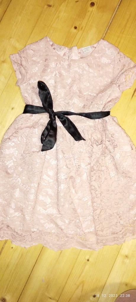 Bledoružové dievčenské šaty, lindex,110