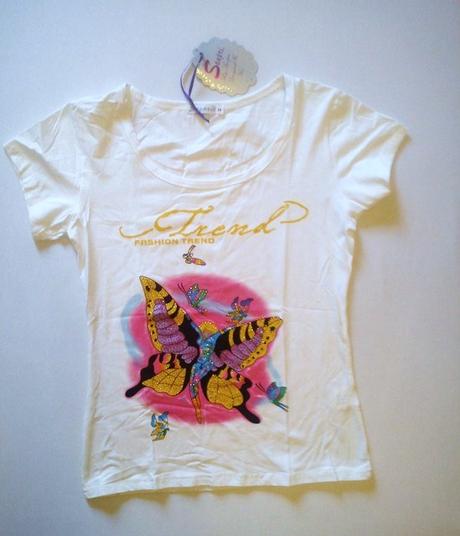 Biele damske tricko s potlacou vel.m, m