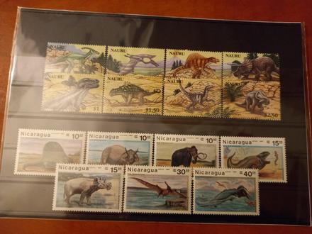 Poštové známky séria praveké zvieratá dinosaury, 