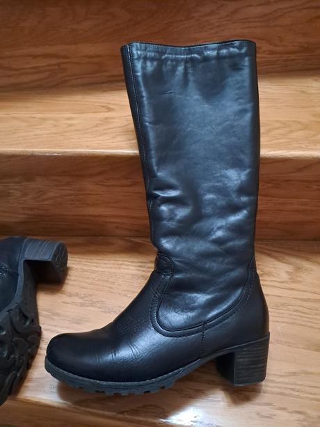 Dámske kožené čižmy remonte 38 čierne, 38