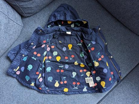 Lindex jarná bunda tmavomodrá jabĺčka 86, lindex,86