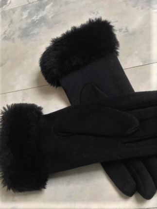 Luxusné vysoké rukavice s kožušinkou, l