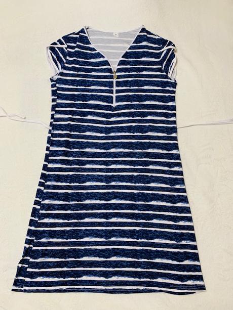 Pohodlné letné šaty so zipsom a uviazanie v páse, m