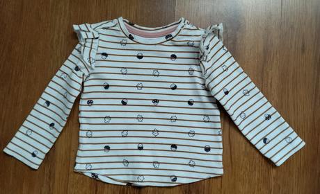 Vrúbkované tričko s volánikmi, c&a,80