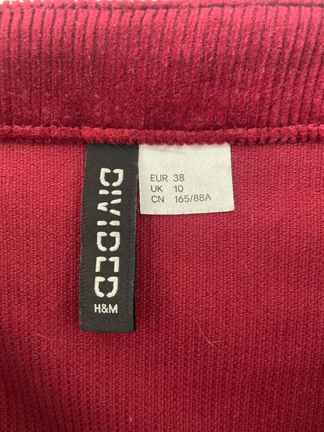 Menčestrové bordové šaty., h&m,38