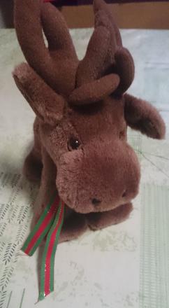 Plyšový vianočný sobík, 23 cm,