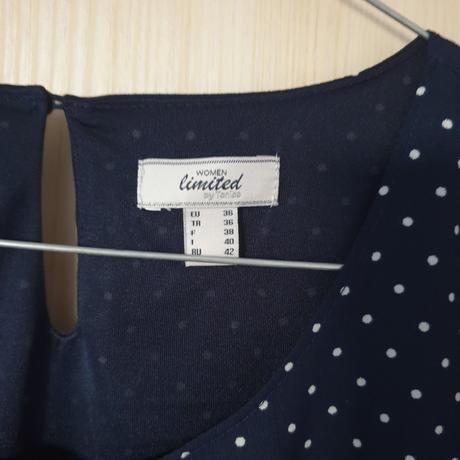Šaty tmavomodré bodkované tchibo, tchibo,36