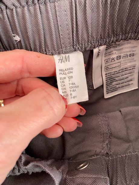 Tmavošede nohavice h&m 128, h&m,128