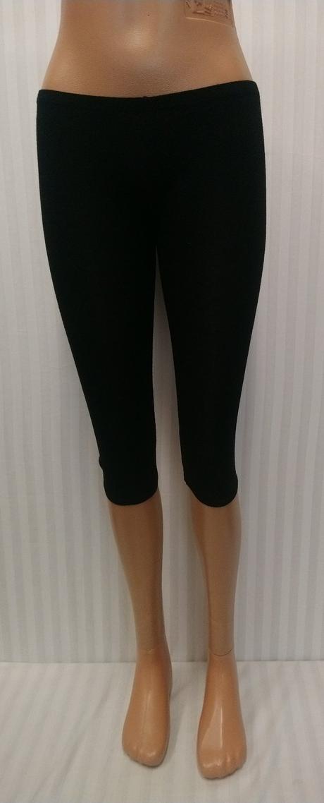 Dámske elastické čierne 3/4 legíny, italy, xs, xs