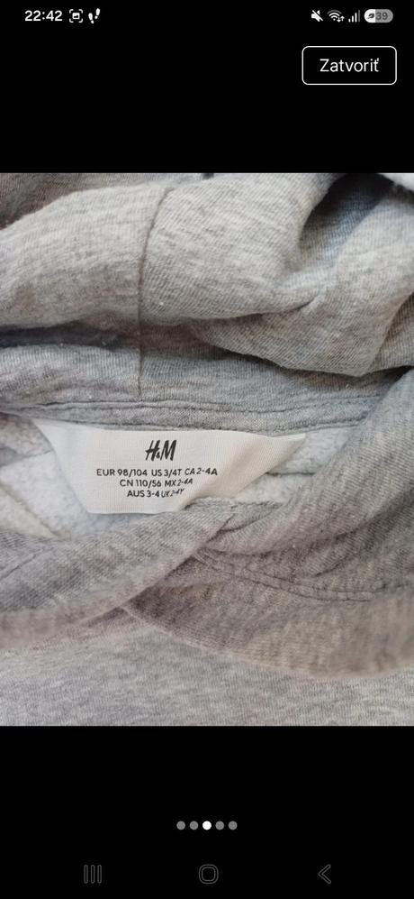 Sivá mikina h&m, h&m,98
