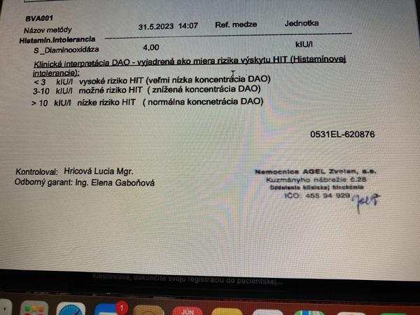 Mám podľa mojich výsledkov histamínovú intoleranciu?