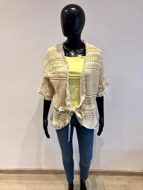 Dámsky béžový sveter krátky rukáv (46), george,xxl