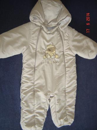 Zimný overal s rukavičkami 6-9 mesiacov, 74