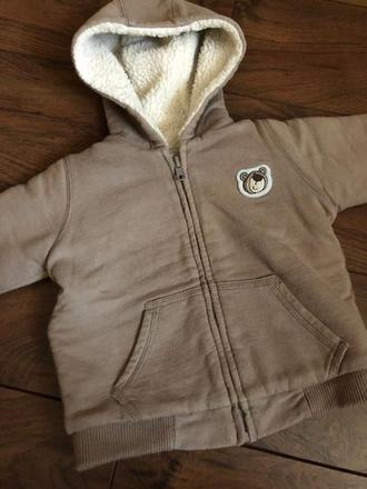 Hrubá hnedá mikina na zips, next,86