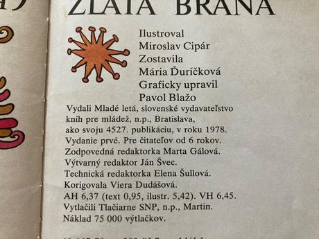 Malá zlatá brána prvé vydanie 1978, 