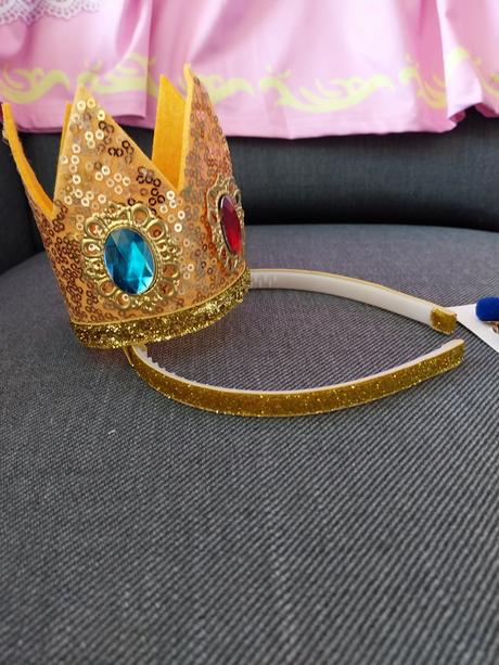 Šaty s korunkou princezná peach 140, 140