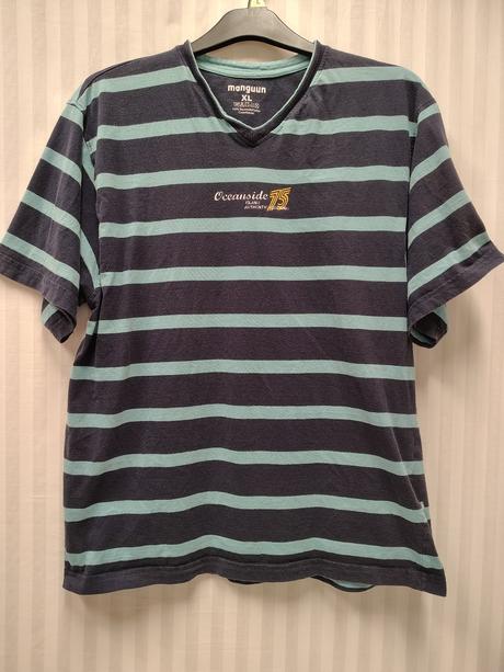Pánske modré pásikavé tričko, manguun, xl, xl