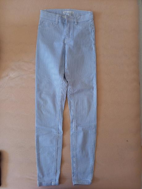 Modre pruhovane elegantne nohavice, sinsay,xs