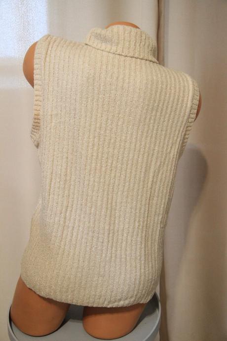 Béžová pletená vesta, l/xl, l