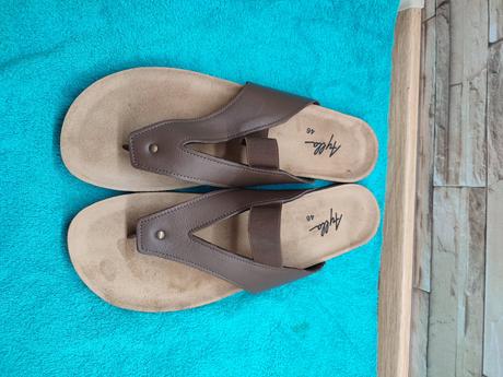 Aylla 46 - hnedé kožené barefoot šlapky, 48